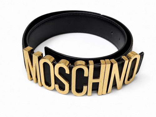 Cintura moschino pelle nera - cintura,