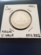 moneta argento 2 lire BN 1863