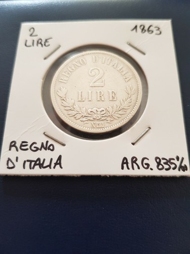 Moneta argento lire 1863 - moneta, 2