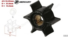 GIRANTE POMPA ACQUA MERCURY 2T(2.5/3.3/4/5)4T(2.5/3.5)MOTORI FUORIBORDO IMPELLER