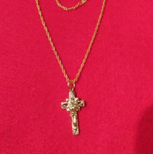 14KT Placcato Oro Croce Gesù