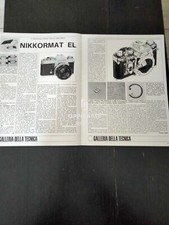 1973 NUOVA NIKKORMAT EL NIKON FOTOCAMERA CARATTERISTICHE TECNICA VINTAGE