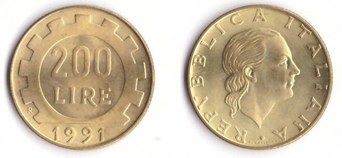 1991 italia lire 200 - 1991,