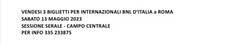 BIGLIETTI INTERNAZIONALI BNL