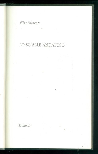 Morante elsa scialle - morante, lo