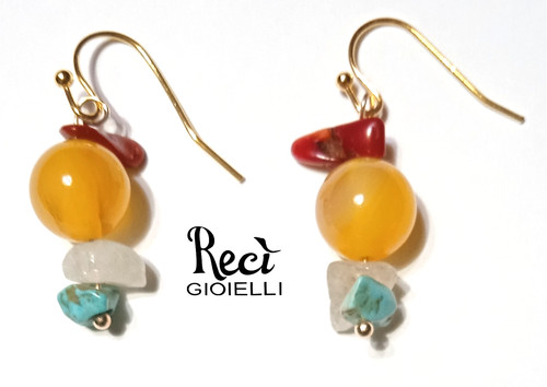 Orecchini unisex con pietre - orecchini,