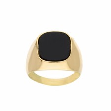 Anello con Pietra Nera in Oro