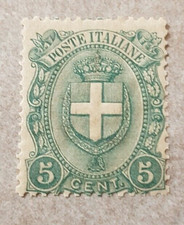 1896 REGNO D'ITALIA STEMMA SABAUDO 5 CENTESIMI MNH** CATALOGO SASSONE € 530