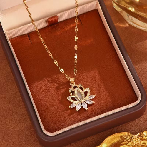 Collana fiore loto - collana, oro