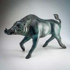 Scultura cinghiale bronzo