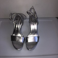 NUOVO Jeffrey Campbell Flora platform argento cinturino alla caviglia funky zeppa tacco 8