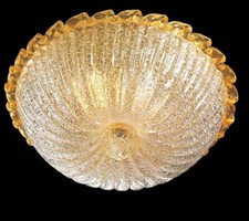 Plafoniera classica in Vetro di Murano originale 2 Led Fatta a mano in Italia