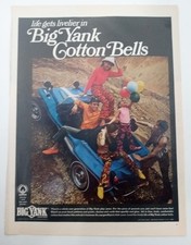 BIG YANK COTTON BELLS-Big Yank-Play Jeans-Patterns Prints-1968 Vintage Print Ad!