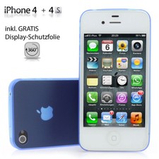 Cover posteriore iPhone 4/4s ultra sottile (opaca trasparente) incl. pellicola protettiva in turchese