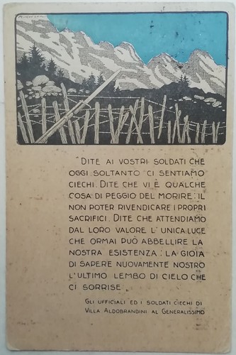 Cartolina ciechi invalidi di - e,