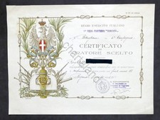 Regio Esercito Italiano - Certificato di tiratore scelto fucile mod. 91 - 1933