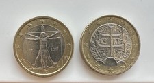 ⭐️Lotto 2 Monete Da 1€ Circolate-?? Italia 2017 +?? Slovacchia 2009⭐️