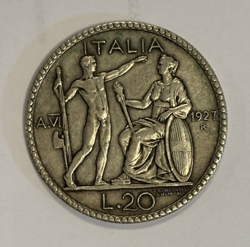 Moneta regno lire littore - regno, 20