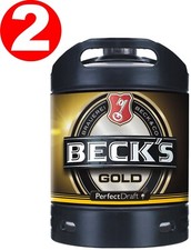 2 X BECKS GOLD PERFECT DRAFT 6