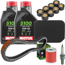 Tagliando Olio + Filtri + Candela + Cinghia Per Suzuki Burgman 400 2001 2002