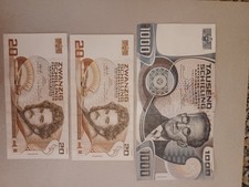 Banconota Austria 1000 schilling 1983 , 2 Banconote Austria 20 Schilling 