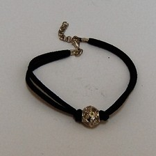 BRACCIALE NERO SFERA STRASS