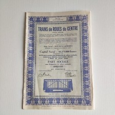 Azione Titolo Trains de Roues di Centre 1944 come da foto