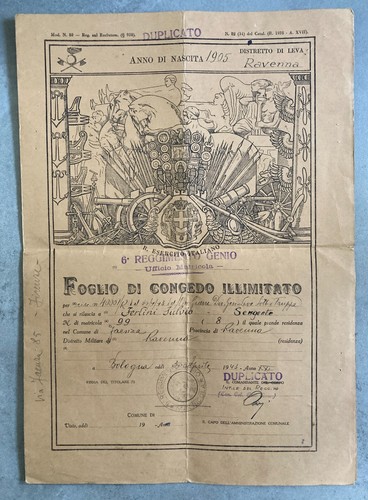 Foglio congedo illimitato - foglio, di
