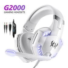 GAMING HEADSET CUFFIE DA GIOCO CON MICROFONO KOTION EACH G2000 WHITE BIANCO LED