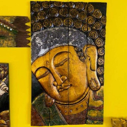 Quadro etnico buddha legno - buddha,
