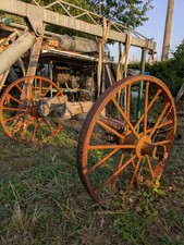 Coppia di Ruote per carro in ferro con asse