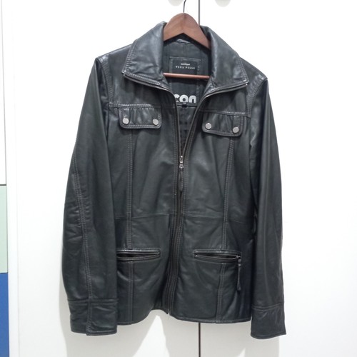 Giacca pelle nera conbipel - giacca,