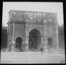 Glass Magic lantern slide TRIUMPH OF TITUS ROME C1900 ITALY ROMA ROMANS