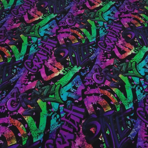 Tessuto cotone jersey - cotone, graffiti