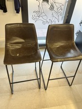 Coppia Sgabelli Ferro E Pelle