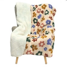 Coperta Plaid Blumen in sherpa - dimensioni varie AB968