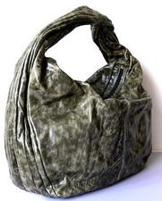 BORSA SACCO DONNA VINTAGE VERDE MILITARE PELLE NAPPA LIMITED EDITION 