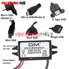 Step down DC12V a 5-9V 3A 15W Mini/Micro/Doppio Adattatore di Alimentazione USB Convertitore K