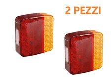 Coppia Fanale posteriore rimorchio LED 12-24V 5 funzioni omologato Faro carrello