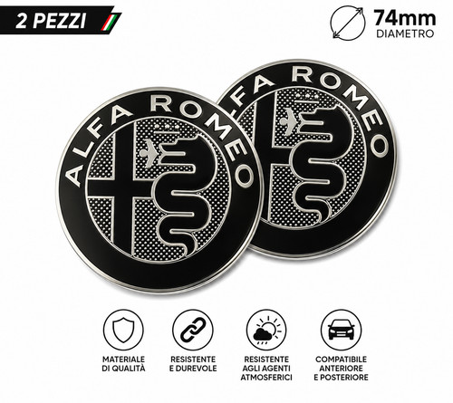 Logo alfa romeo 74mm stemma - romeo,