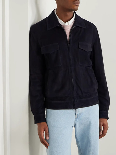 Giacca pelle blu navy - di,