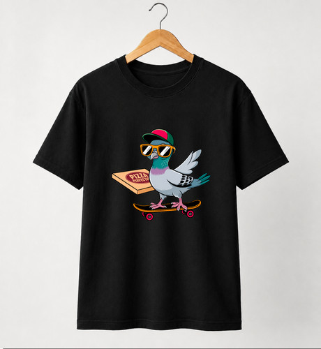 Shirt piccione con - pizza, e