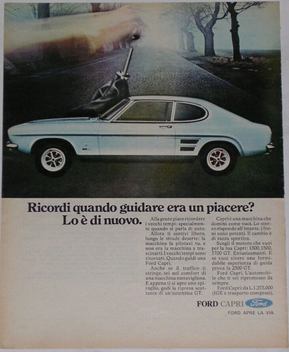 Advert pubblicità 1970 ford - pubblicità,