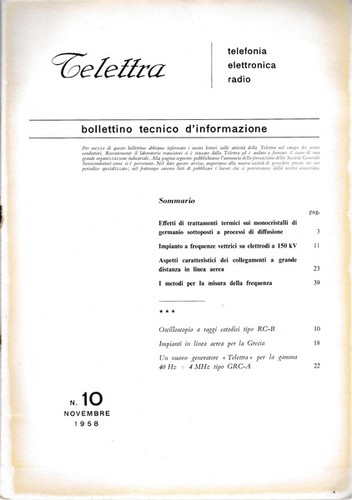 Telettra bollettino tecnico - bollettino,