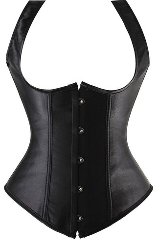 Corset underbust nero satinato - underbust,