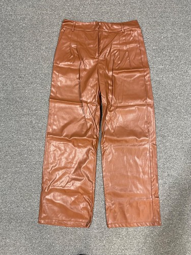 Pantalone ecopelle gamba larga