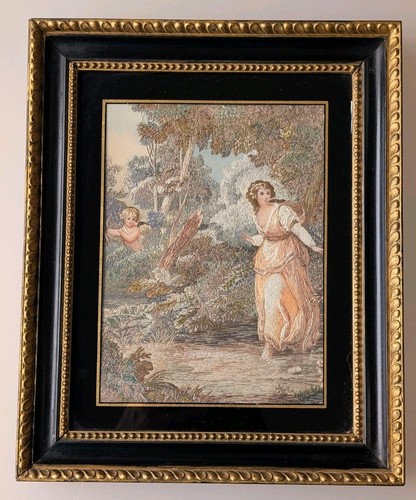 Vintage c1952 silk embroidered - vintage,