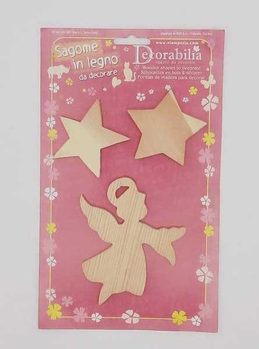 Sagome legno angelo stelle - legno,