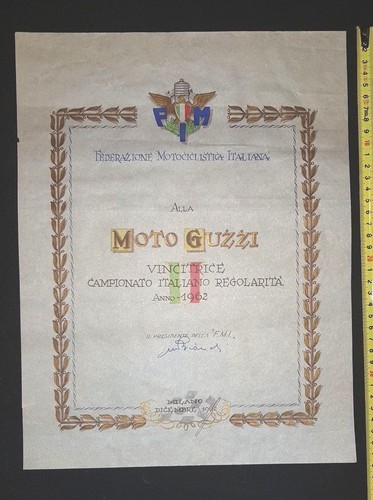 Moto guzzi diploma - diploma, originale