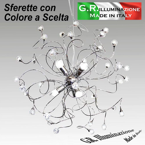 Lampadario moderno cromato - cromato, l